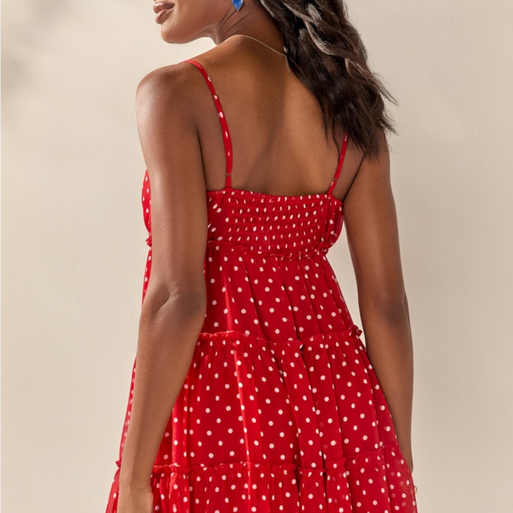 🔥 NWT gorgeous red with white polka dot swing dress by Francesca’s. - Picture 4 of 9